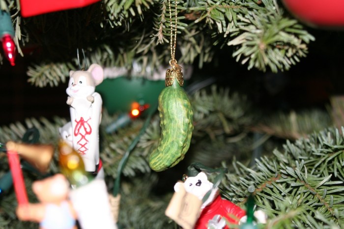 What does a pickle christmas ornament mean