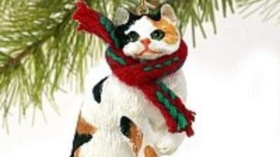 Calico cat christmas ornament