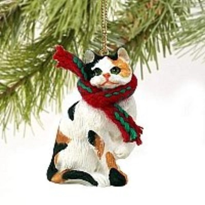 Calico cat christmas ornament