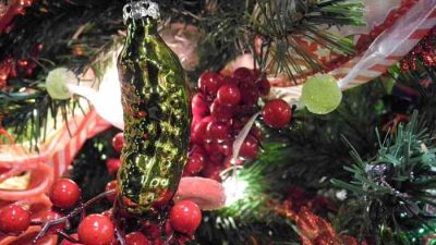 What does a pickle christmas ornament mean