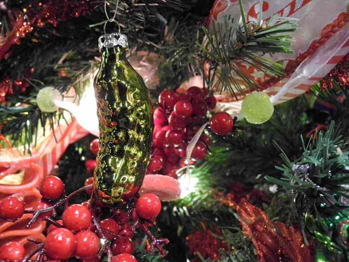 What does a pickle christmas ornament mean