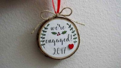 Engagement christmas tree ornament