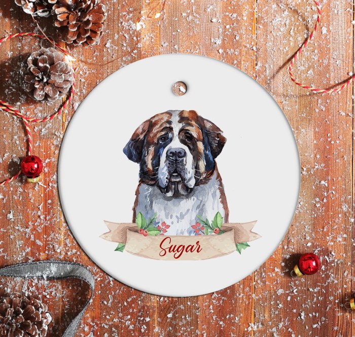 Saint bernard christmas ornament