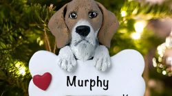 Personalized dog christmas ornament