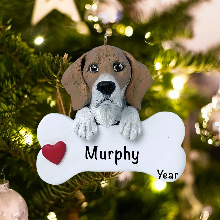 Personalized dog christmas ornament