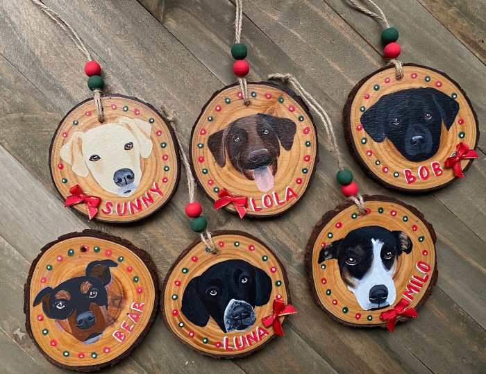 Personalized dog christmas ornament